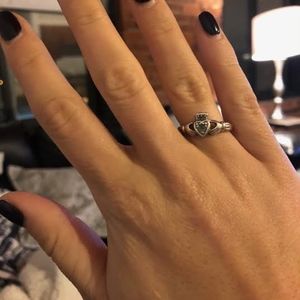 Sterling Silver Aquamarine Claddagh Ring